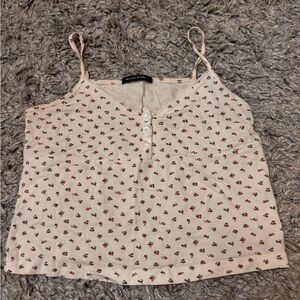 brandy melville floral cropped tank top